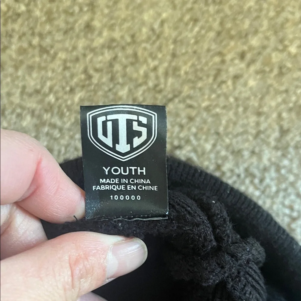 Kids Black Beanie with KC Chiefs Logo